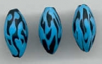 Turquoise & Black, Small, 21-23mm Oval "Paint Drip"