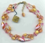 Three Strand Pink Necklace