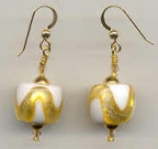 White "King Tut" Earrings