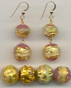 "Fenice" Venetian Bead Earrings, 12 & 14mm beads